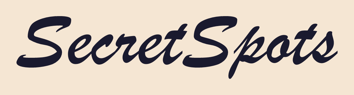 SecretSpots logo on brand background